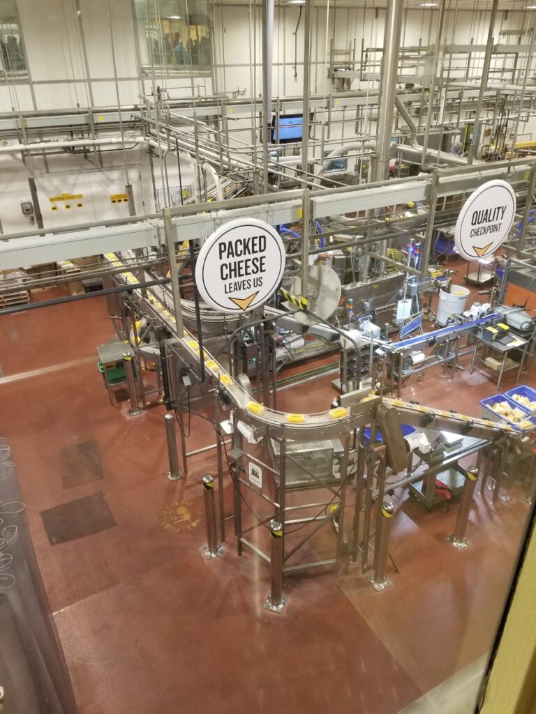 Cheese being made at Tillamook Creamery in Oregon.