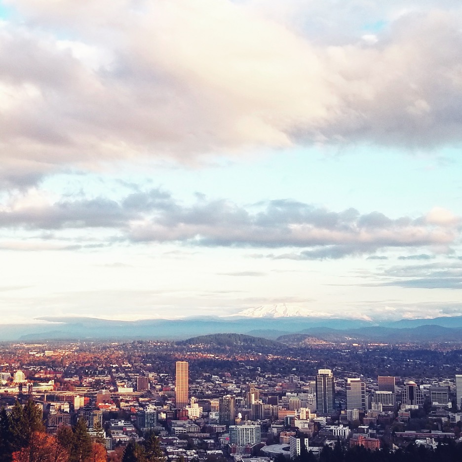 Views of city and mountains in Orgeon.